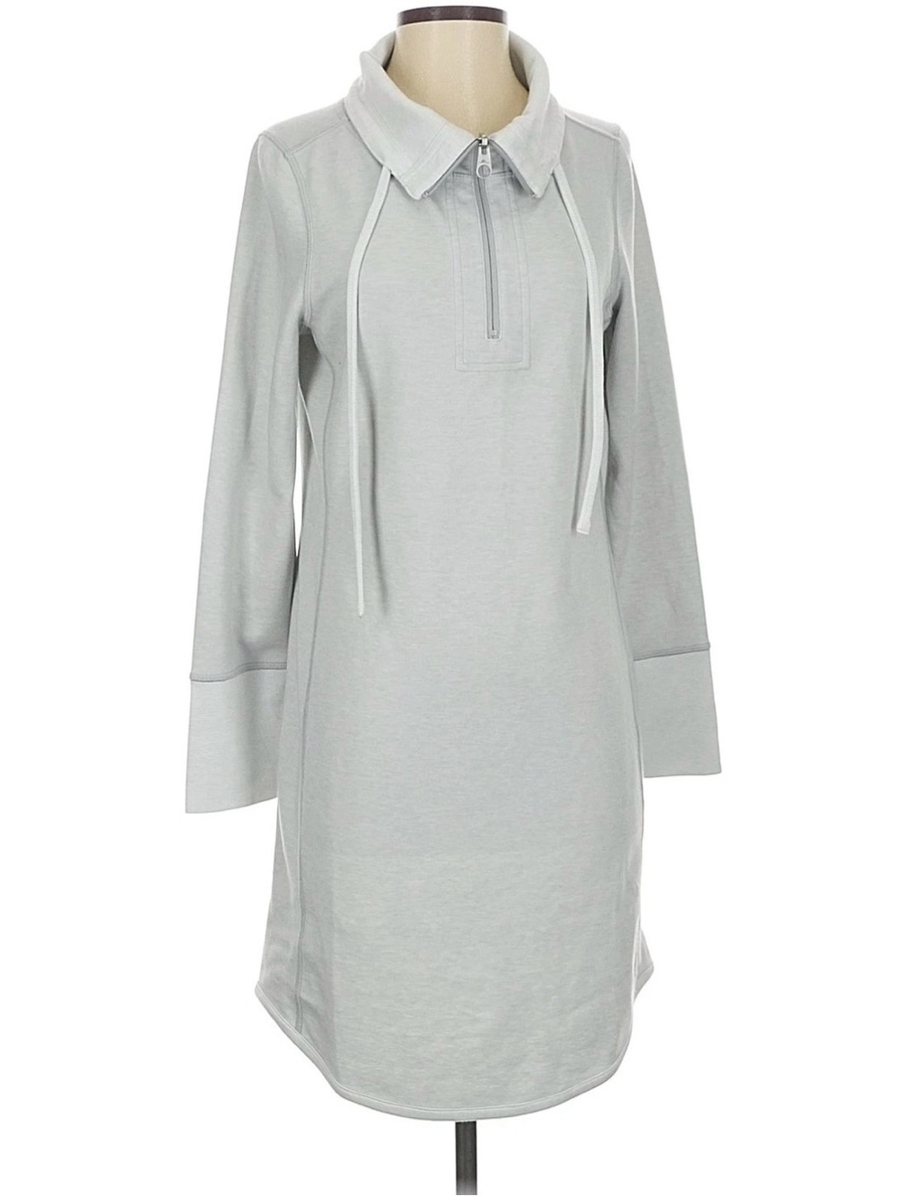Tommy Bahama Light Gray Midi Dress with Collar and Zip